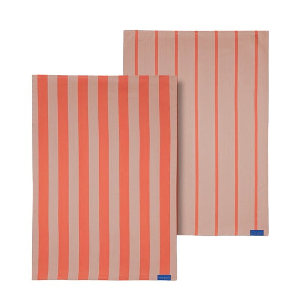 Bavlněné utěrky v sadě 2 ks 50x70 cm Stripes – Mette Ditmer Denmark