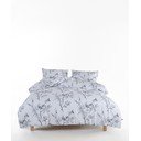 Bílé/šedé povlečení na jednolůžko z bavlny Renforcé 140x200 cm White Floral – Mila Home Luxury