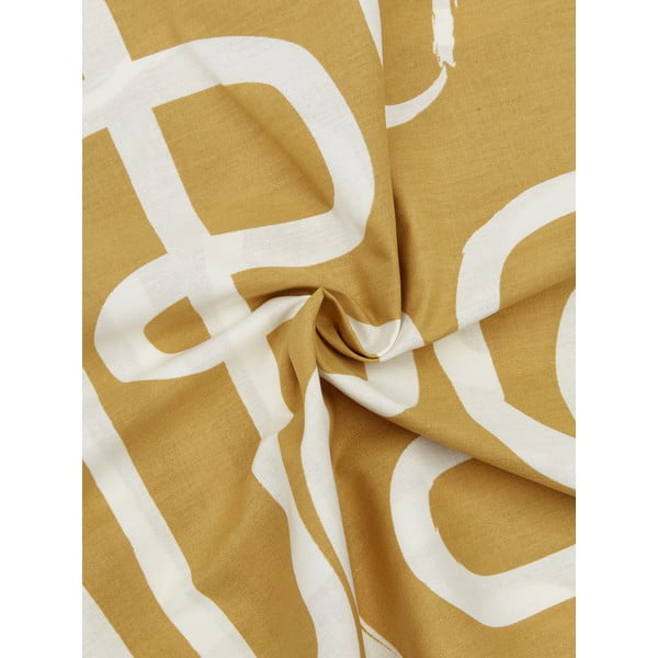 Žluto-bílé povlečení na jednolůžko z bavlněného perkálu Westwing Collection Malu, 135 x 200 cm-image-1