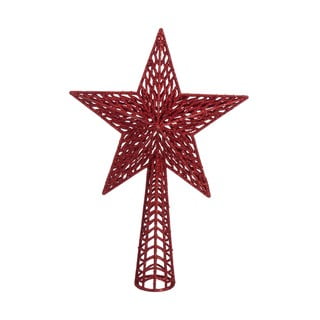 Červená vánoční špička na stromeček Casa Selección, ø 18 cm
