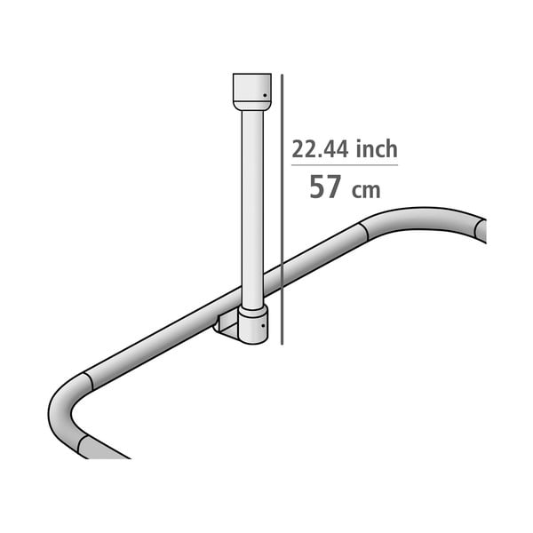 Držák na strop pro sprchový závěs v leskle stříbrné barvě Era – Wenko-image-2