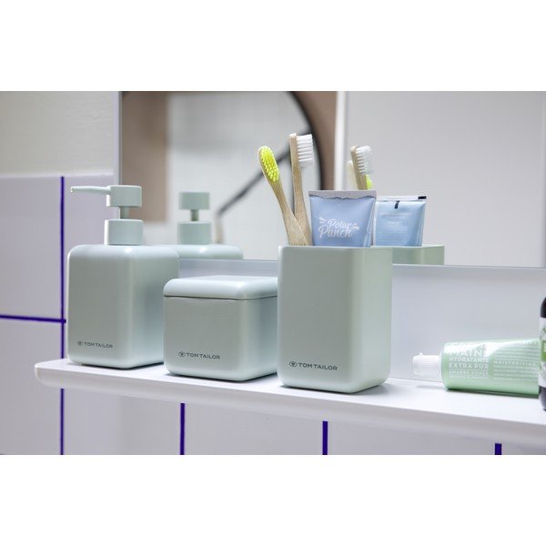 Světle zelený koupelnový organizér na vatové tampony z polyresinu Tom Tailor T-Rounded – Wenko-image-1