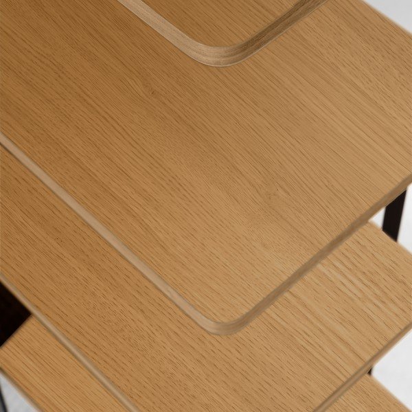 Černá knihovna v dekoru dubu 100x180 cm Nadyria - Kave Home-image-1