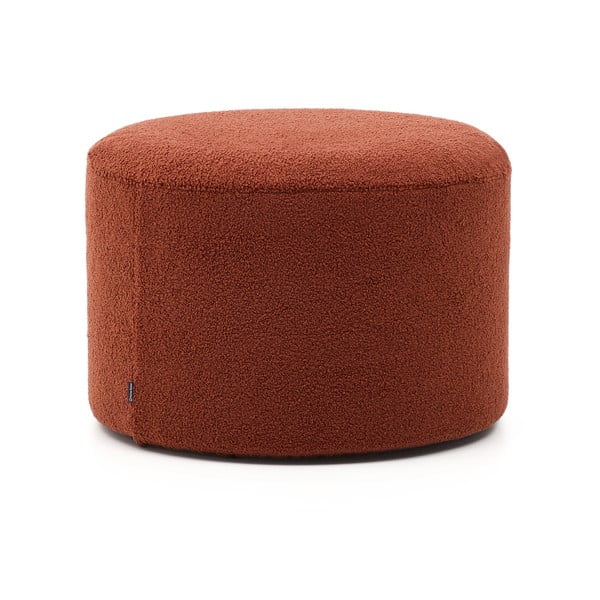 Taburet v terakotové barvě z textilie bouclé Kaeli – Kave Home
