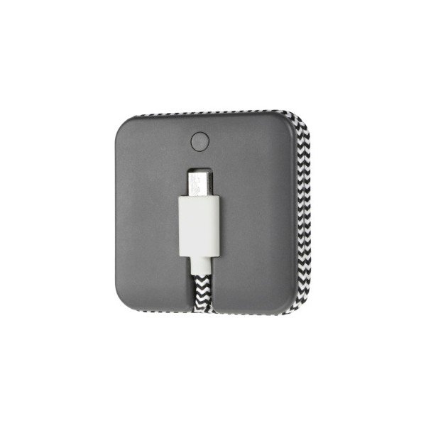 Šedá powerbanka s nabíjecím Micro USB kabelem Native Union Jump Cable, délka 45 cm-image-2