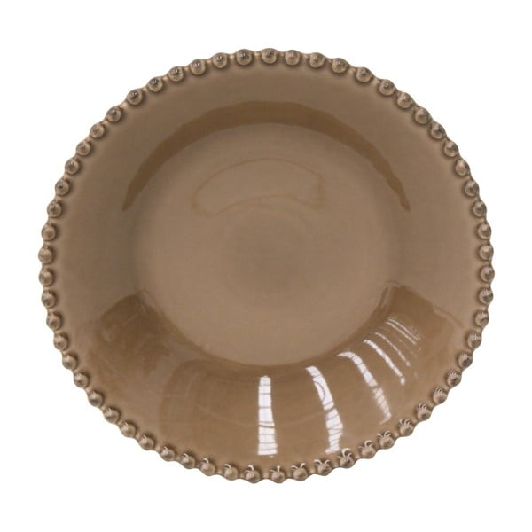 Kakaově hnědý kameninový talíř na polévku Costa Nova Pearl, ⌀ 24 cm