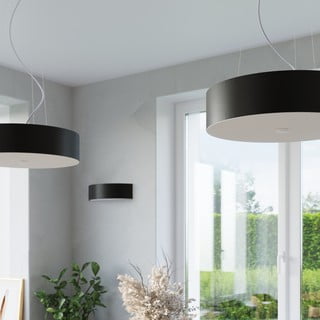 Černé stropní svítidlo s textilním stínidlem ø 30 cm Herra – Nice Lamps