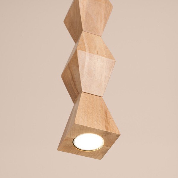 Závěsné svítidlo z bukového dřeva v přírodní barvě ø 8 cm Cubo – Sollux-image-2