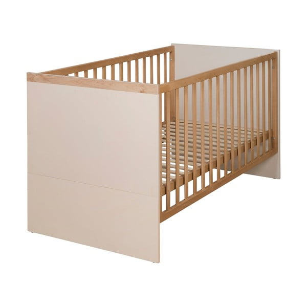 Béžová/v přírodní barvě postýlka s nastavitelnou výškou 70x140 cm Jil – Roba