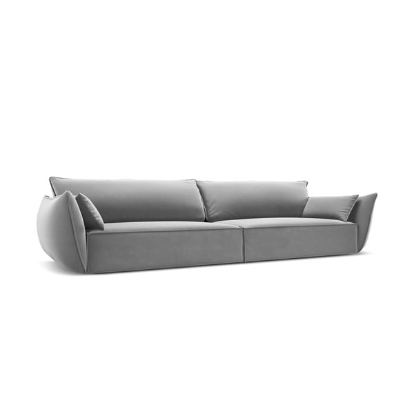 Světle šedá sametová pohovka 248 cm Vanda – Mazzini Sofas-image-2