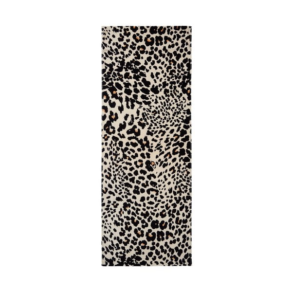 Černo-béžová bavlněná plážová osuška 78x200 cm Leopard – Catherine Lansfield