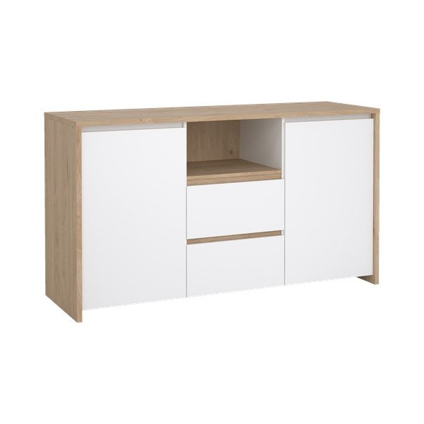 Bílá/v přírodní barvě komoda v dekoru dubu 149x84x48 cm Next – Tvilum-image-2