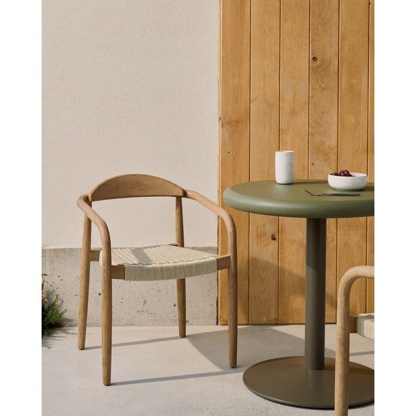 Béžové/v přírodní barvě dřevěné jídelní křeslo Nina – Kave Home-image-1