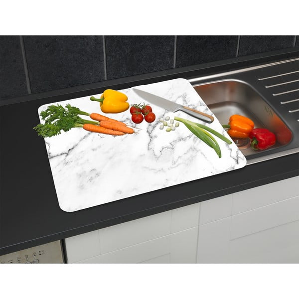 Kryt na zeď u sporáku z tvrzeného skla 50x56 cm Marble – Wenko-image-2