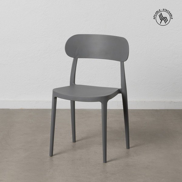 Šedé plastové jídelní židle v sadě 2 ks – Ixia-image-1