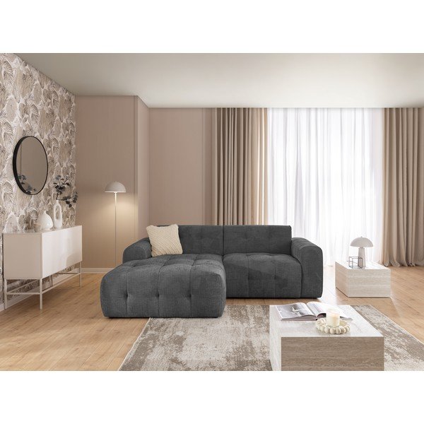 Tmavě šedá rohová pohovka (levý roh/s lenoškou) Melva – Ropez-image-4