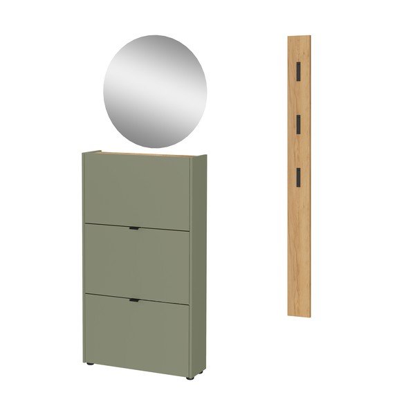 Šalvějově zelená předsíňová sestava 101x200x22 cm Ameca – Germania