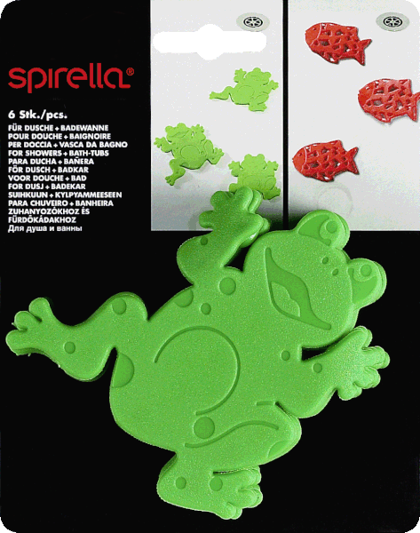Dětské protiskluzové podložky v sadě 6 ks do vany 12x11 cm Frogtime – Spirella-image-2