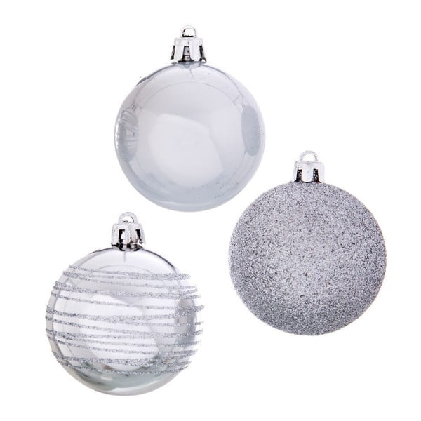 Sada 9 vánočních ozdob ve stříbrné barvě Ixia Silver