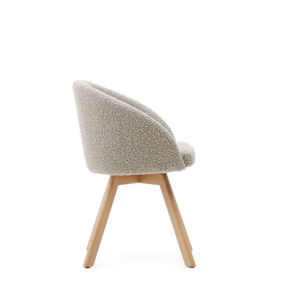 Šedé čalouněné jídelní křeslo s područkami Marvin – Kave Home-image-3