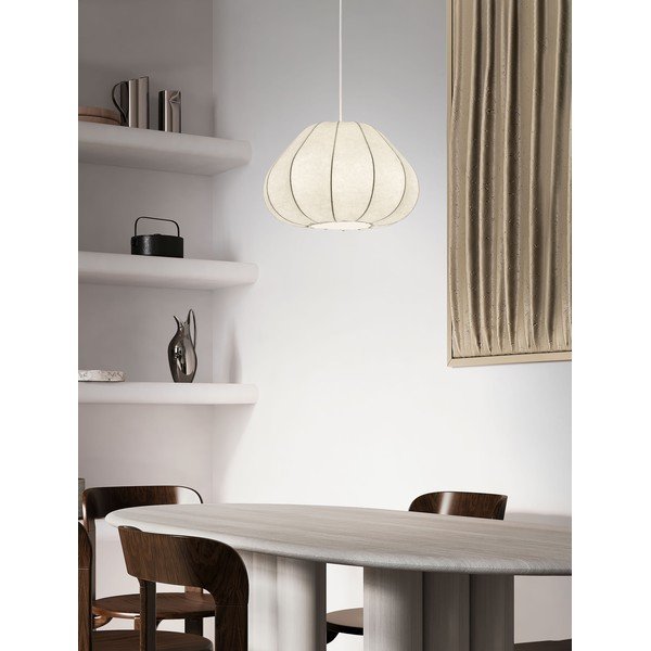 Matně bílé látkové závěsné svítidlo ø 50 cm Bora – Nova Luce-image-1