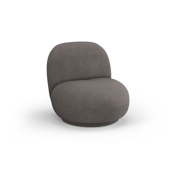 Šedé křeslo z textilie bouclé Chuck – Micadoni Home