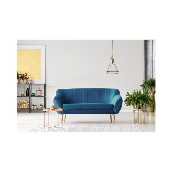 Modrá dvoumístná pohovka Mazzini Sofas Benito-image-4