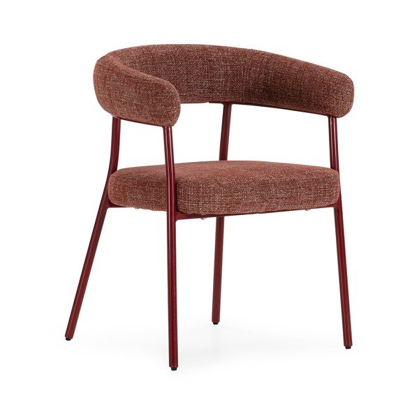 Čalouněná jídelní křesla v sadě 2 ks s područkami v terakotové barvě Yuri – MOME