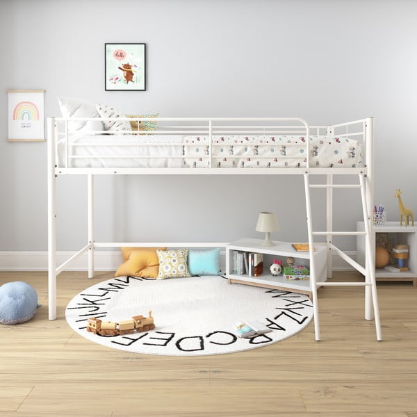 Bílá vyvýšená dětská postel 90x200 cm Jodie – Støraa-image-1