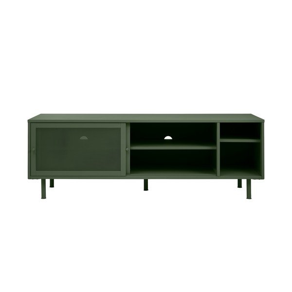 Tmavě zelený kovový TV stolek 160x55 cm Veep – Unique Furniture-image-3