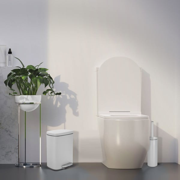 Matně bílý nášlapný ocelový odpadkový koš 5 l   Akira – Spirella-image-4