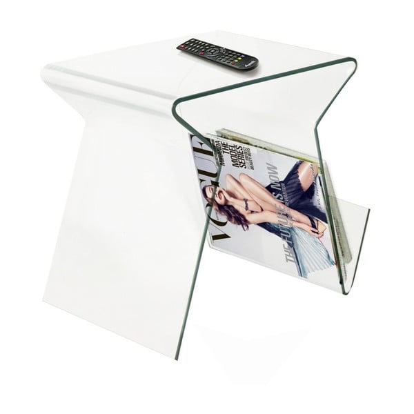 Skleněný odkládací stolek/stojan na časopisy Evergreen House Ra