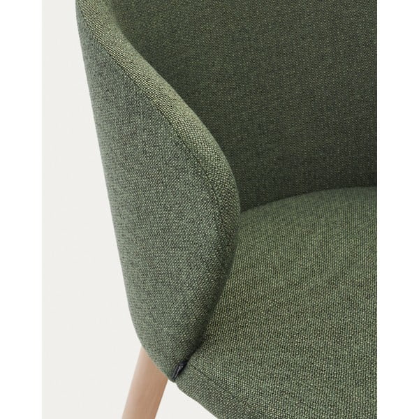 Tmavě zelené čalouněné jídelní křeslo Darice – Kave Home-image-1