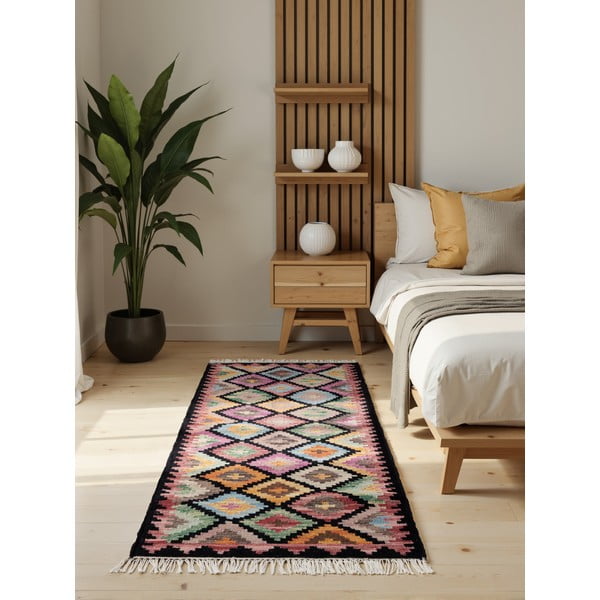 Oboustranný ručně tkaný vlněný běhoun 60x190 cm Kamal Zara – Nouristan-image-1