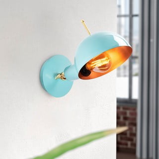 Nástěnné svítidlo ve světle modré a bronzové barvě ø 15 cm Sivani – Opviq lights
