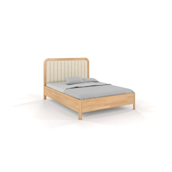 Dvoulůžková postel z bukového dřeva v béžové a přírodní barvě 160x200 cm Modena – Skandica
