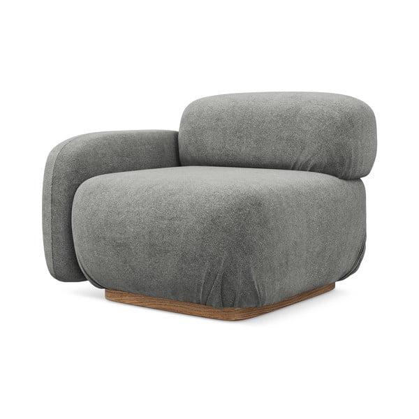 Šedý modul pohovky z textilie bouclé (levý roh) Ailani – Makamii-image-3