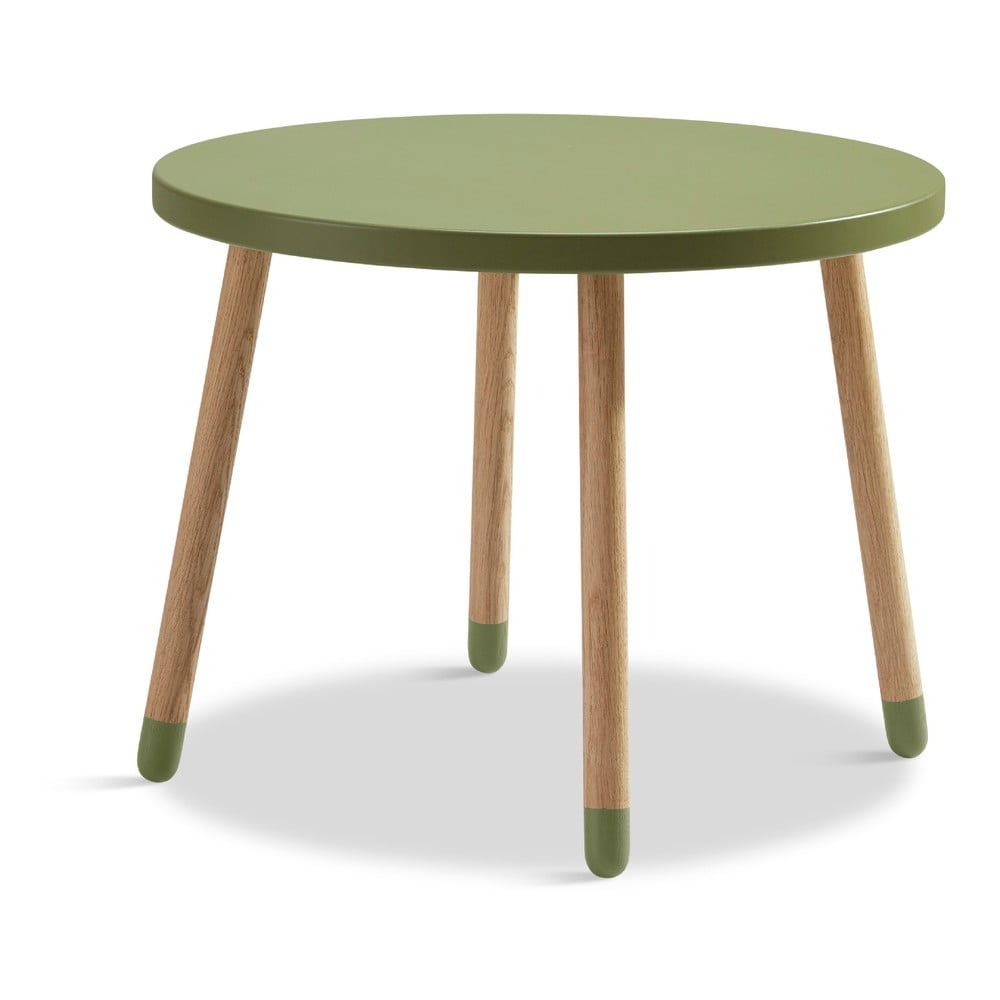Zelený dětský stolek Flexa Dots, ø 60 cm