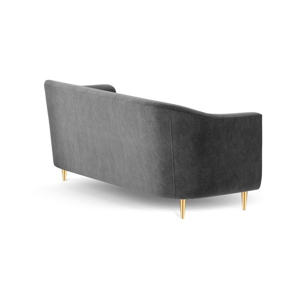Tmavě šedá sametová pohovka Kooko Home Corde, 175 cm-image-3