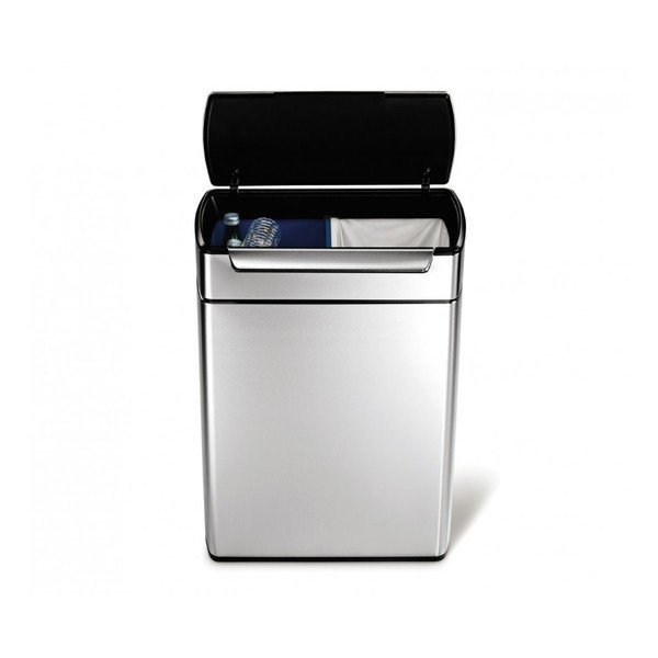 Ocelový odpadkový koš na tříděný odpad 48 l Dual - simplehuman-image-1