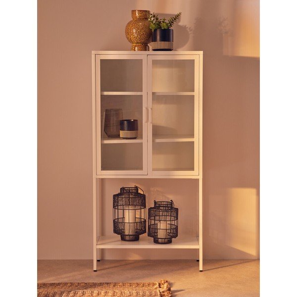 Bílá ocelová vitrína 75x150x35 cm Acier – Premier Housewares-image-4