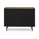 Nízká komoda v dekoru dubu v černo-přírodní barvě 110x85 cm Arista – Teulat