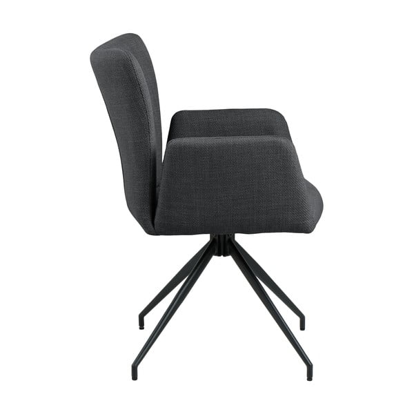 Tmavě šedá čalouněná jídelní křesla v sadě 2 ks s područkami Laura – Actona-image-4