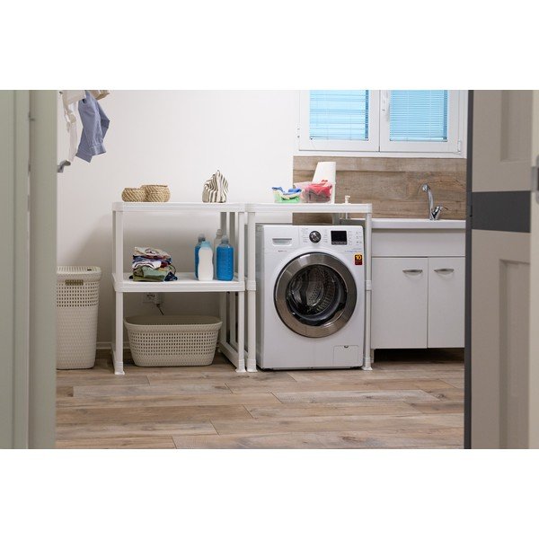 Bílý plastový koupelnový regál 148x93 cm Wash & Store – DEA HOME-image-1