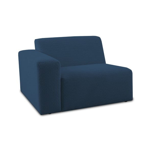 Tmavě modrý modul pohovky z textilie bouclé (levý roh) Roxy – Scandic-image-1