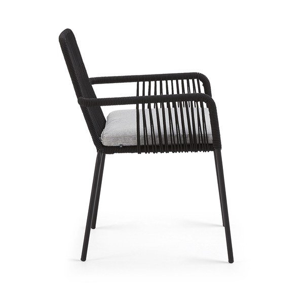 Černá kovová zahradní židle Kave Home Samt-image-2