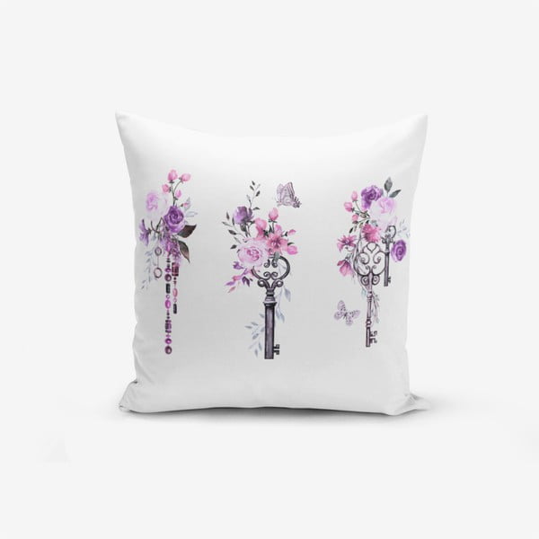 Povlak na polštář s příměsí bavlny Minimalist Cushion Covers Purple Key, 45 x 45 cm