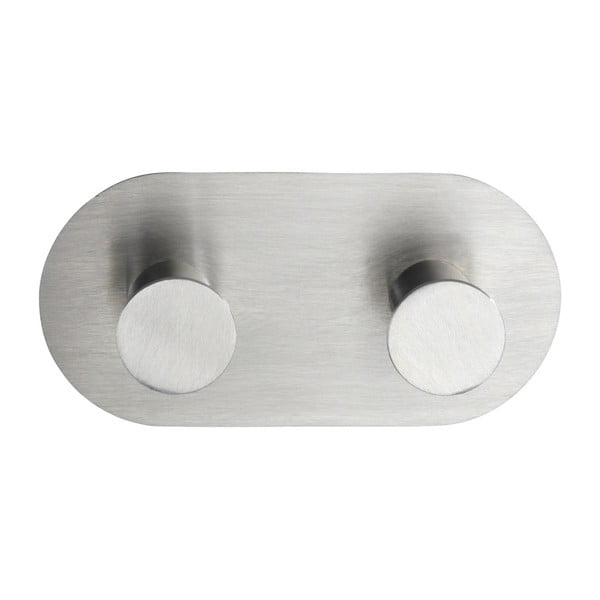 Dvojitý samodržící nástěnný háček ve stříbrné barvě Wenko Cona Duo-image-2