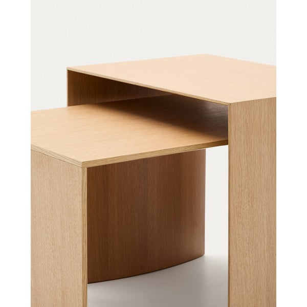 Konferenční stolek ve světle přírodní barvě v dekoru dubu 45x90 cm Litto – Kave Home-image-3