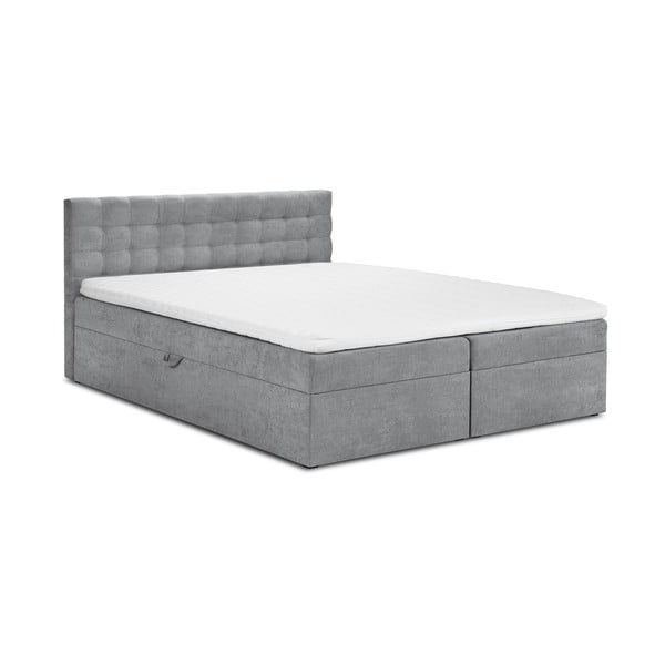 Šedá boxspring postel s úložným prostorem 200x200 cm Jade – Mazzini Beds